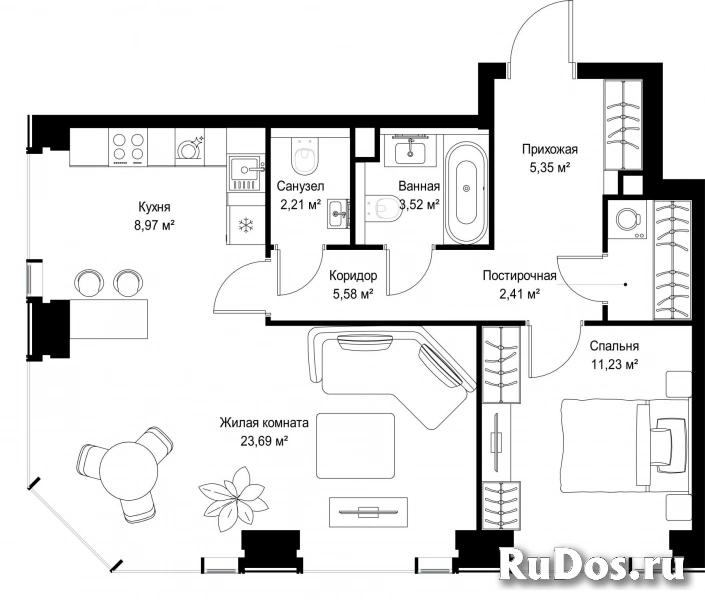 Продам 2 комнатную квартиру 62.96 м2 фотка