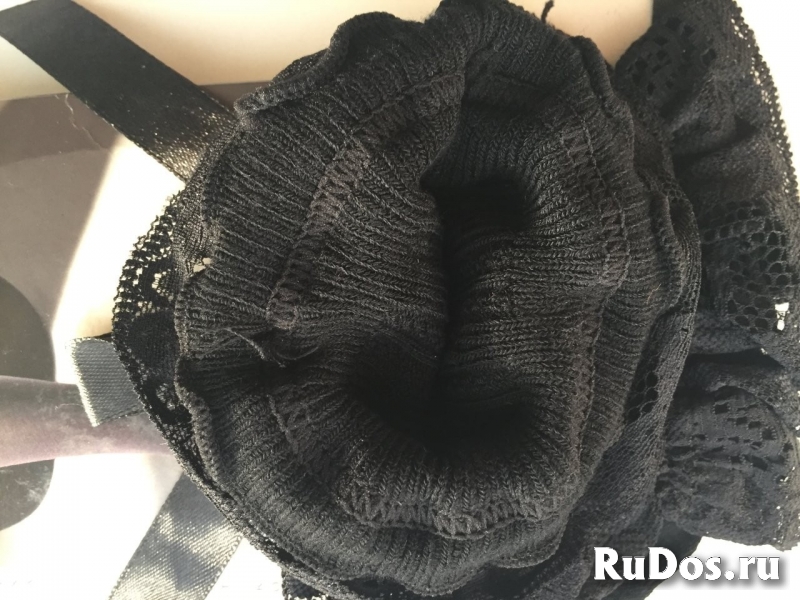 Чулки новые vogue s m 42 44 46 черные вязаные кружева гипюр оборк изображение 6