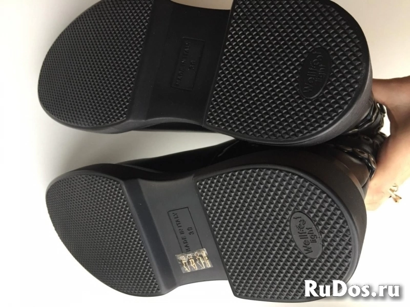 Ботинки новые Lestosa Италия 39 размер кожа черные платформа мода изображение 4