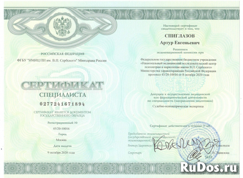 Специалист по судебной психиатрии, рецензирование экспертиз фото