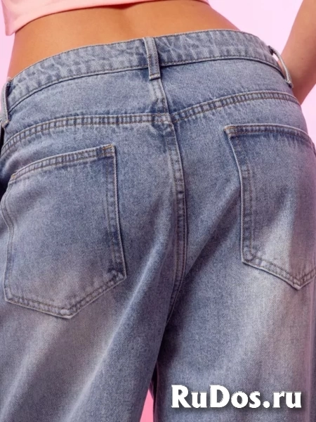 Джинсы рваные широкие трубы y2k изображение 3