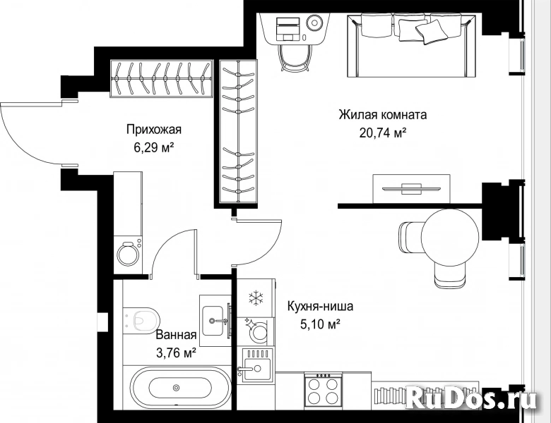 Продам 1 комнатную квартиру 35.89 м2 фотка