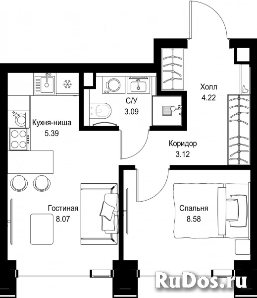 Продам 1 комнатную квартиру 32.47 м2 фотка