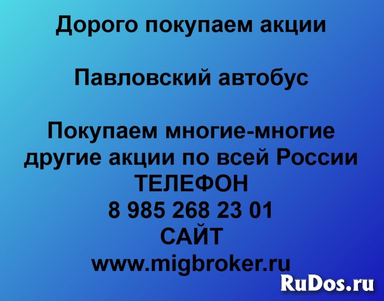 Продать акции Павловский автобус фото