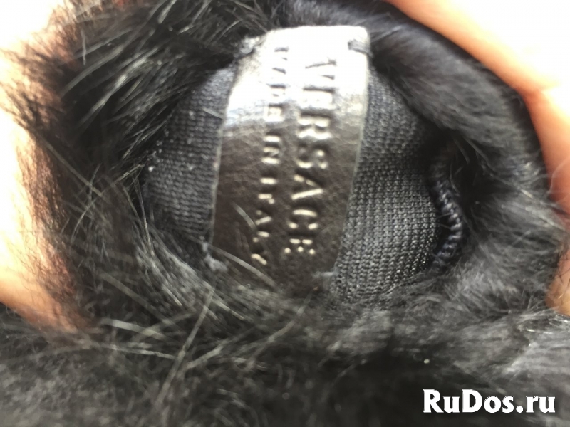 Перчатки новые versace италия кожа черные мех лиса песец двойной изображение 5