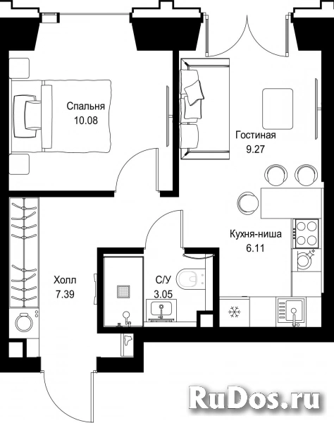 Продам 1 комнатную квартиру 35.9 м2 фотка