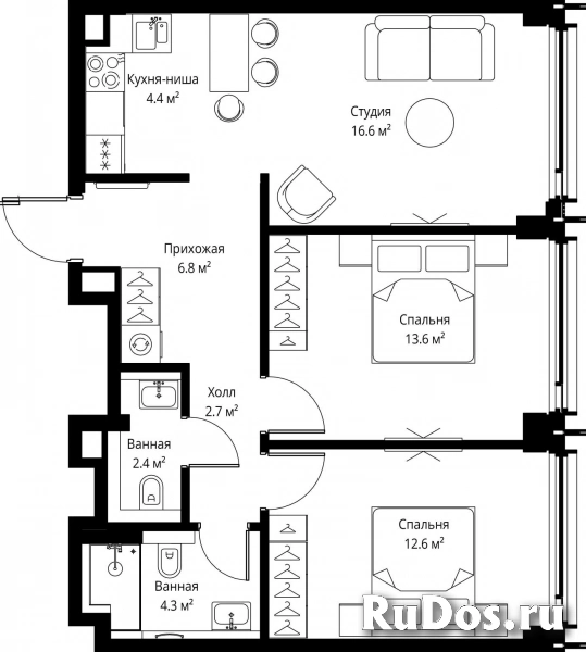 Продам 2 комнатную квартиру 63.4 м2 фотка