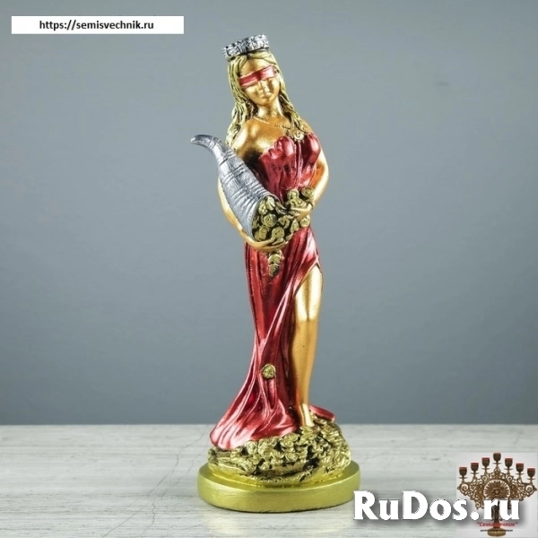 Статуэтка Фортуна с рогом изобилия цвет красный, бронза, серебро фото