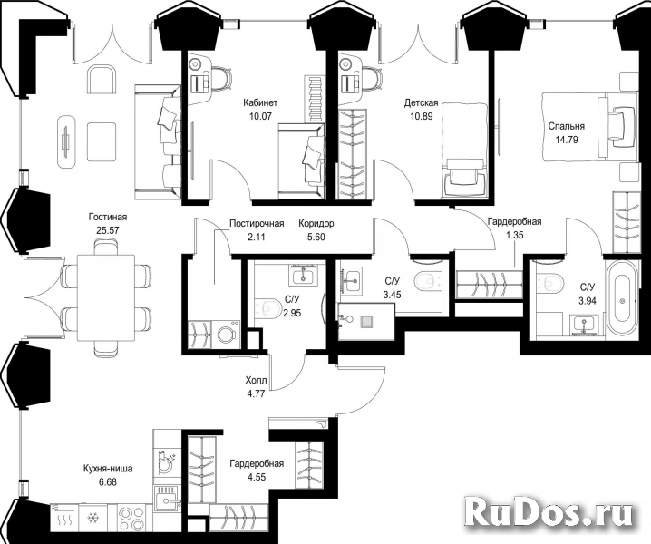 Продам 3 комнатную квартиру 97.55 м2 фотка