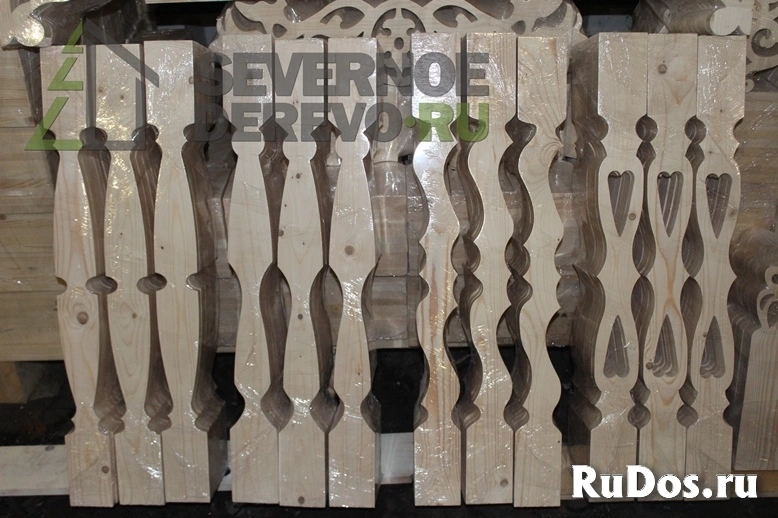 Резной погонаж, наличники, плоские балясины фото