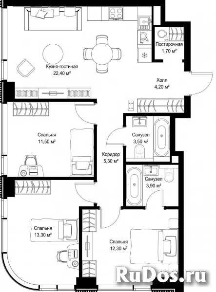 Продам 3 комнатную квартиру 78.1 м2 фотка