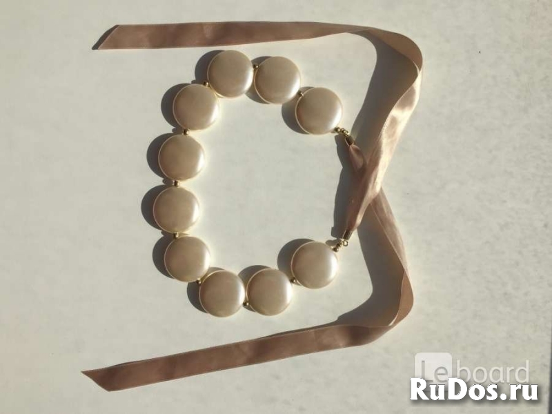 Колье бусы бижутерия украшение перламутровый жемчужный мода стиль изображение 3