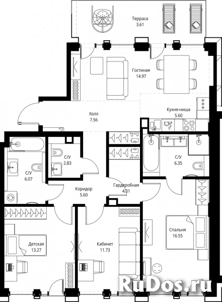 Продам 3 комнатную квартиру 98.15 м2 фотка