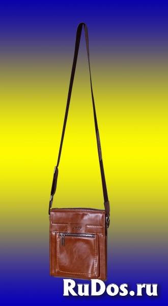 Сумка наплечная Jeep-1941 коричневая, кожаная, новая изображение 4