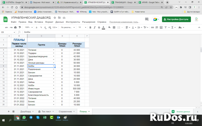 Управленческий дашборд. Готовый шаблон в гугл таблицах. изображение 4