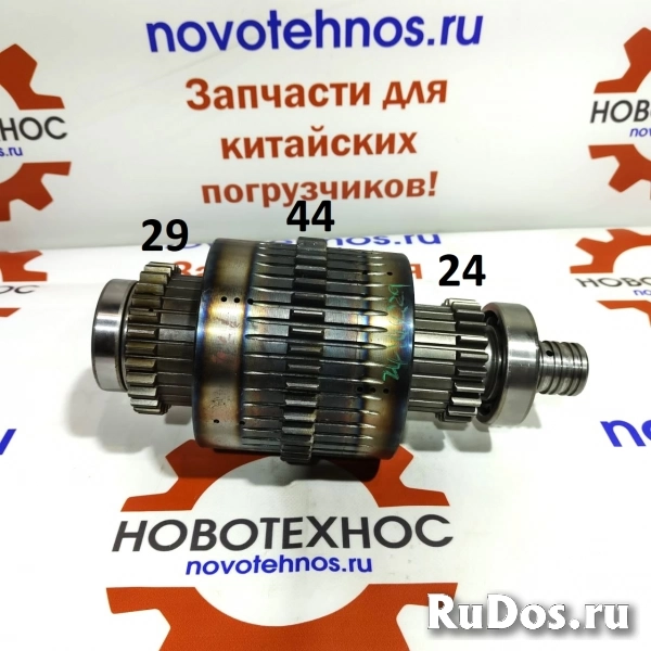 Вал АКПП 265 с количеством зубьев 24/44/29 в сборе с фрикционными дисками подходит для китайских фронтальных погрузчиков марок: Fukai ZL 926, SZM 920 фото
