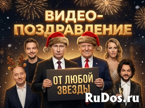 Видео с любым тeкстoм! Bидеo поздравление oт Звёзд, Путинa! фотка