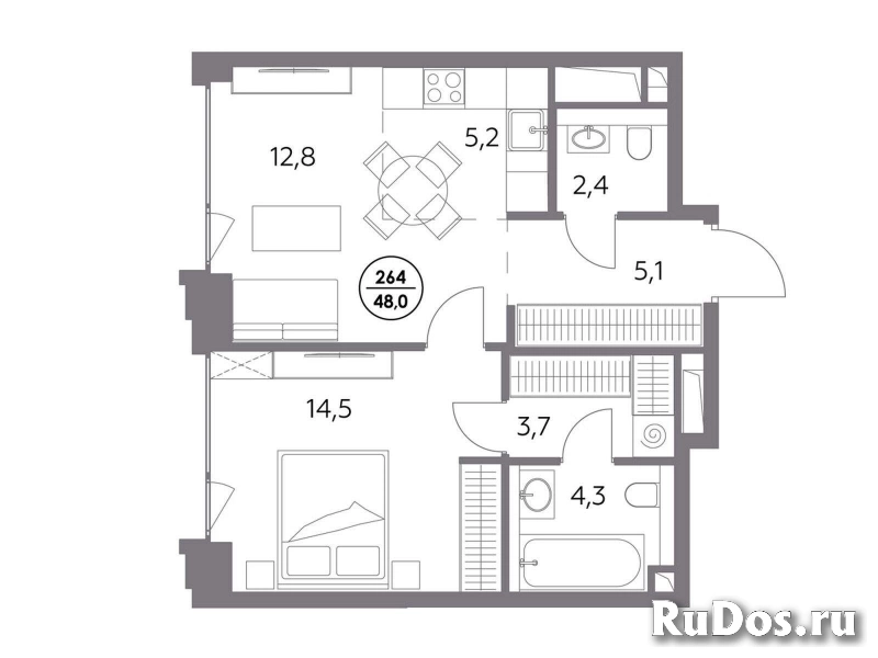 Продам 1 комнатную квартиру 48 м2 изображение 3