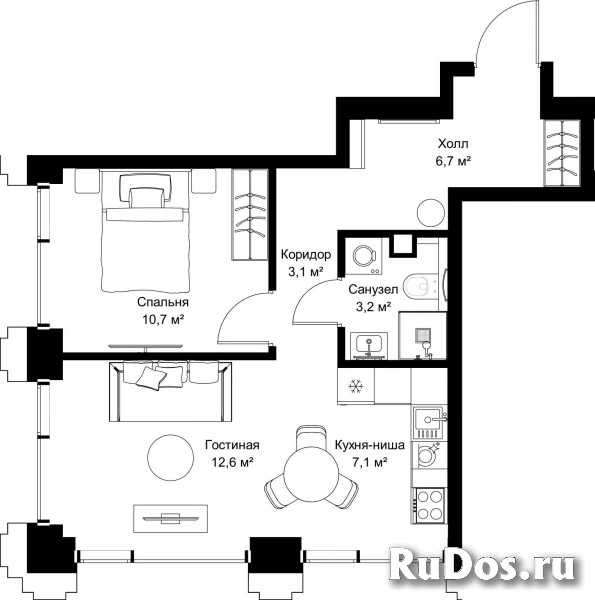 Продам 1 комнатную квартиру 43.4 м2 фотка
