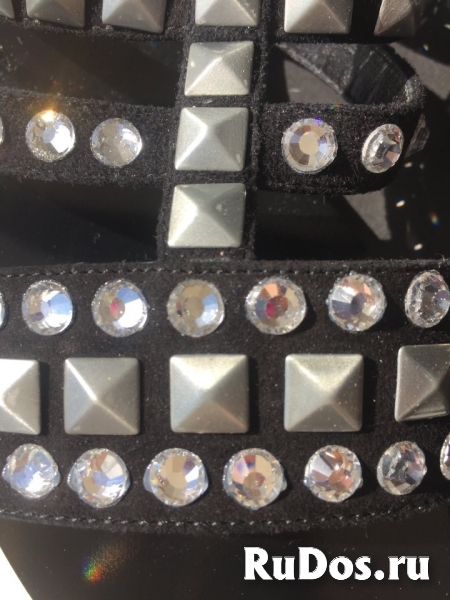 Сандалии новые shy италия 39 размер черные кожа замша стразы свар изображение 8