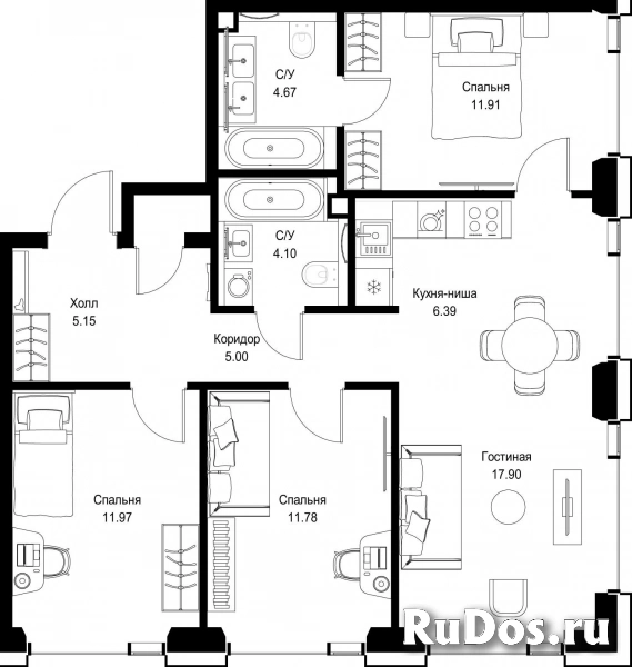 Продам 3 комнатную квартиру 79.62 м2 фотка