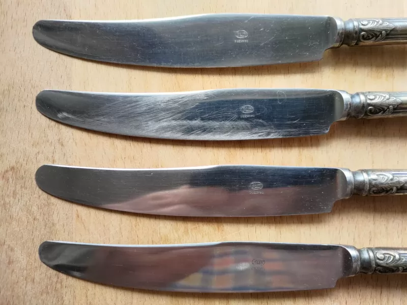 Ножи столовые СССР мельхиор МНЦ 15-20, ЗiШ, ЗиШ изображение 6