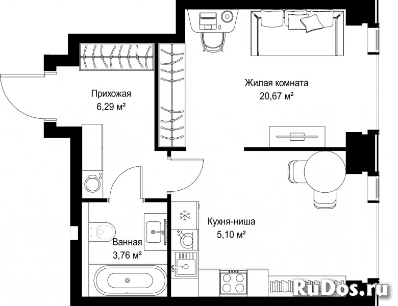 Продам 1 комнатную квартиру 35.82 м2 фотка
