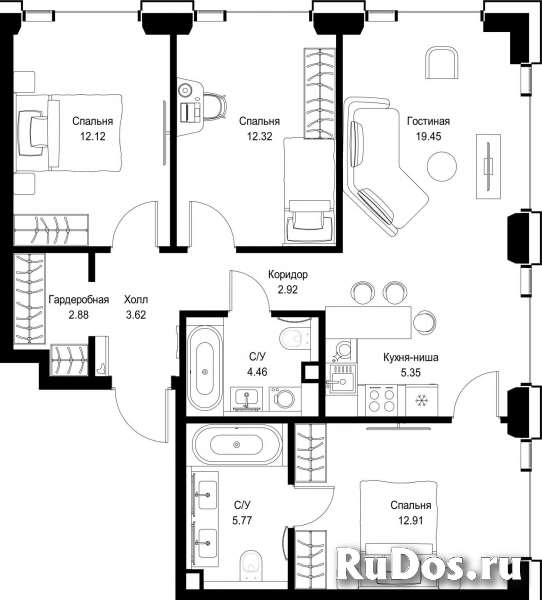 Продам 3 комнатную квартиру 81.8 м2 фотка