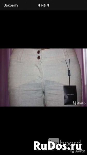 Брюки лён новые dolce&gabbana италия м 46 клёш под джинсы женские изображение 4