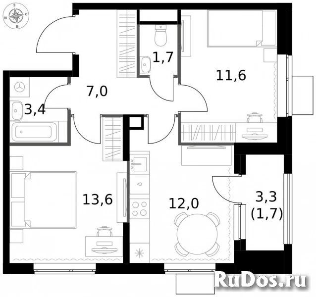Продам 2 комнатную квартиру 51 м2 фотка
