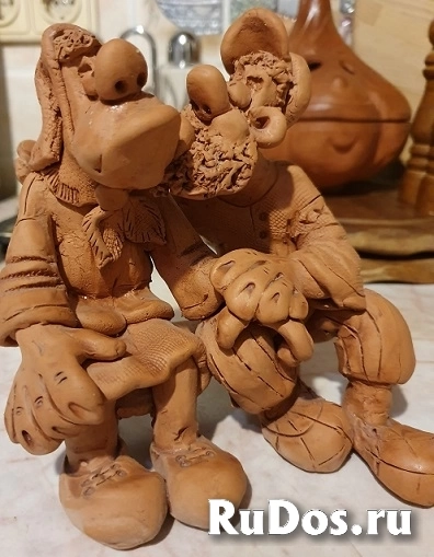 Фигурки из глины "На завалинке".Высота 15 см. Фигурки из полимерной глины ручная работа. фото