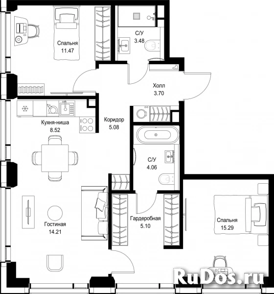 Продам 2 комнатную квартиру 70.91 м2 фотка