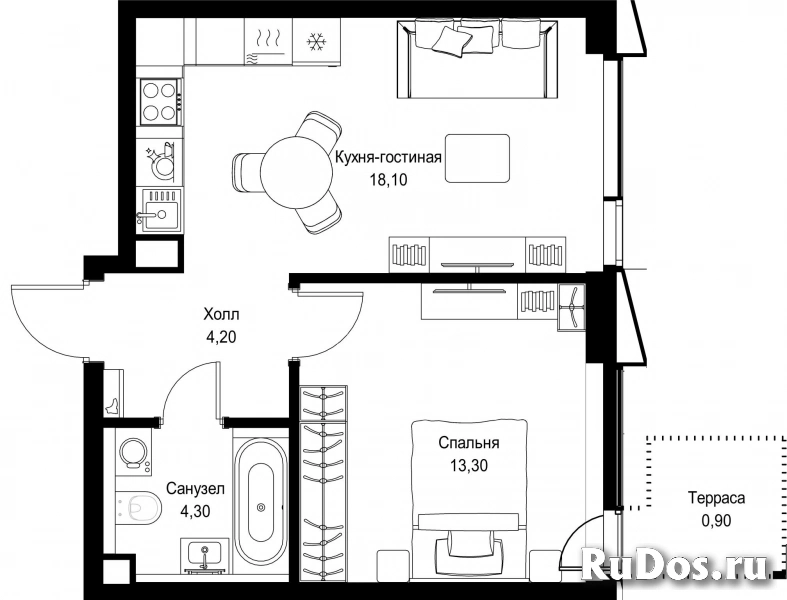 Продам 1 комнатную квартиру 40.8 м2 фотка