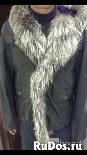 Дубленка парка новая мужская кожа черная 50 52 54 l xl xxl мех че изображение 3