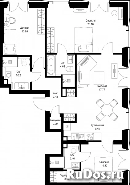 Продам 3 комнатную квартиру 98.27 м2 фотка