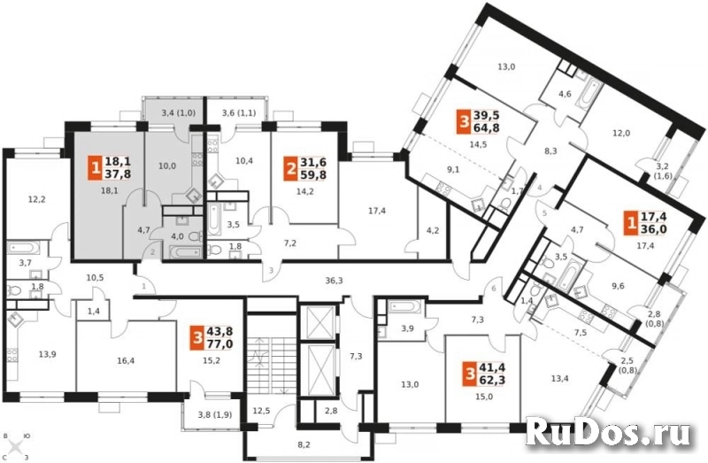 Продам 1 комнатную квартиру 37.8 м2 фотка