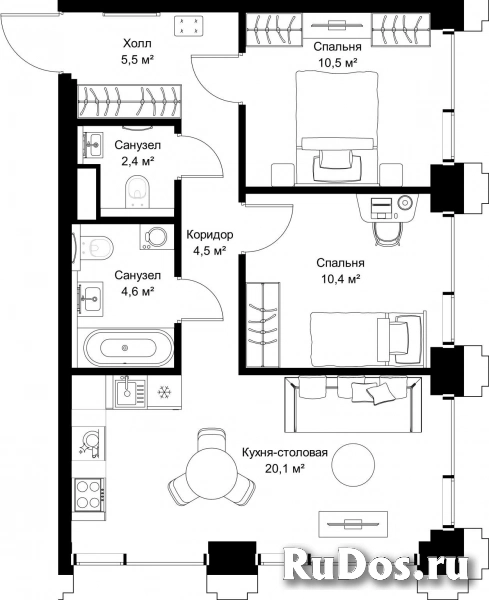 Продам 2 комнатную квартиру 58 м2 фотка