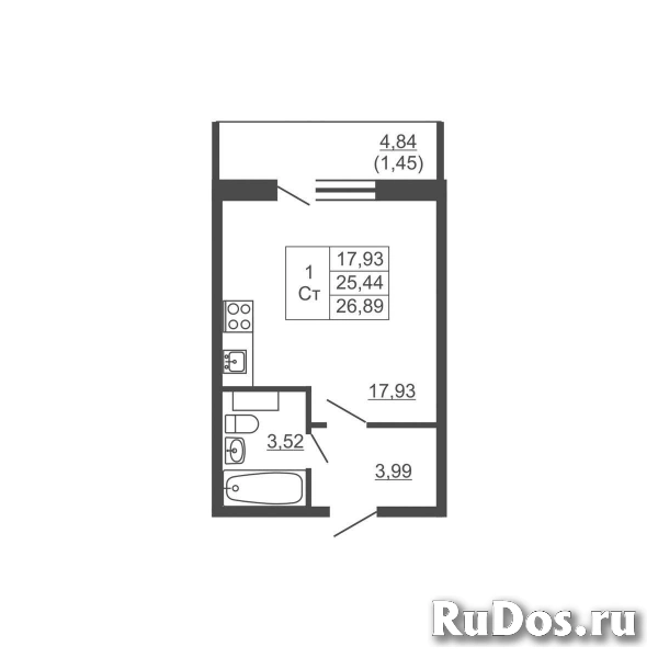 Продам 1 комнатную квартиру 26 м2 фотка