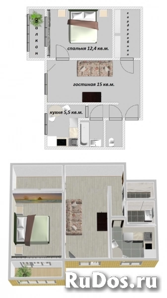 Квартира в р-не Левобережный, две комнаты, идеальное состояние фотка