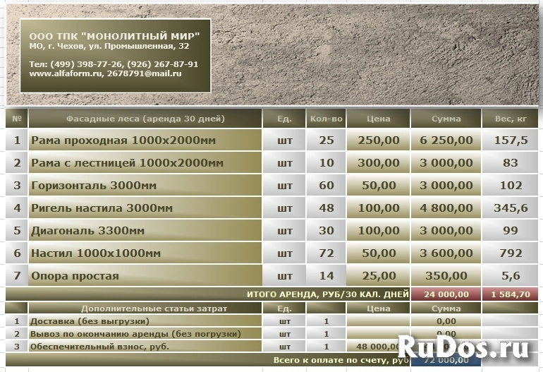 Аренда фасадных строительных лесов изображение 6