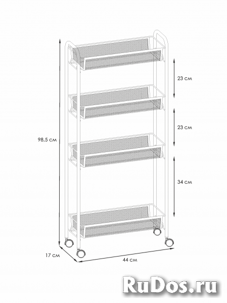 Этажерка “Ладья 14К” на колесах 45 х 18 х 98,5 см в ассортименте изображение 8