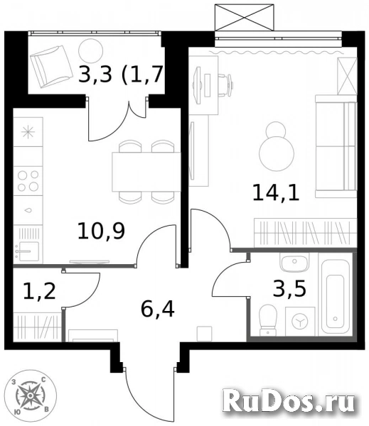 Продам 1 комнатную квартиру 37.8 м2 фотка