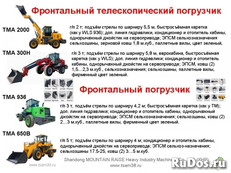 Фронтальные и телескопические погрузчики «TMA» (TeleMaxAgri) фотка