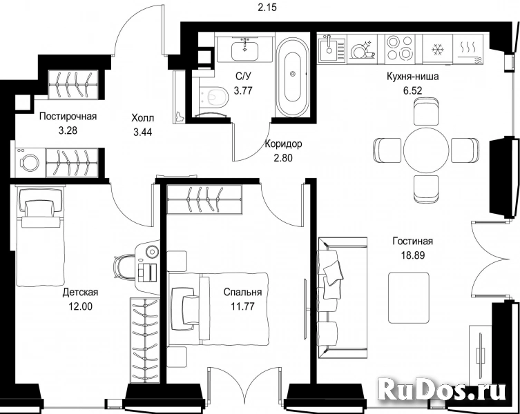 Продам 2 комнатную квартиру 62.47 м2 фотка