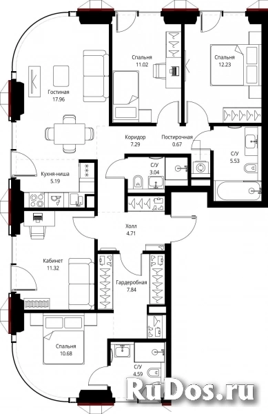 Продам 4 комнатную квартиру 102.07 м2 фотка