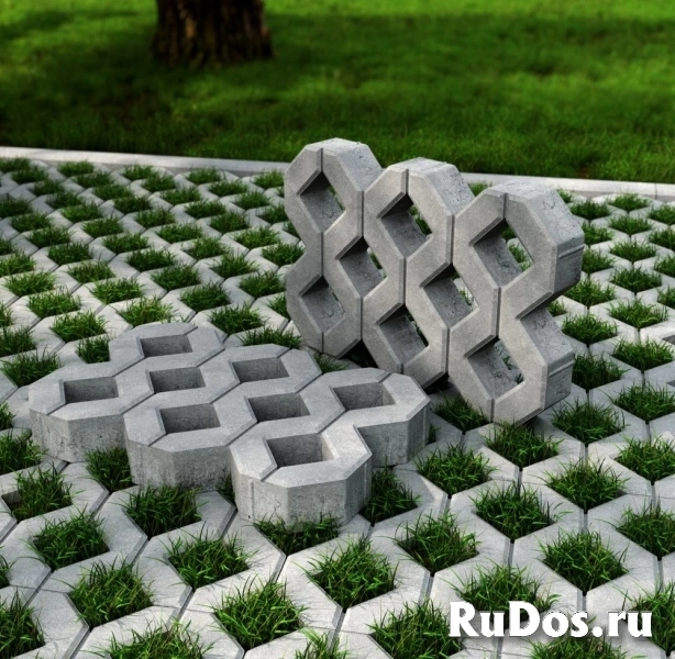 Газонная бетонная плитка «Экопарковка» фото