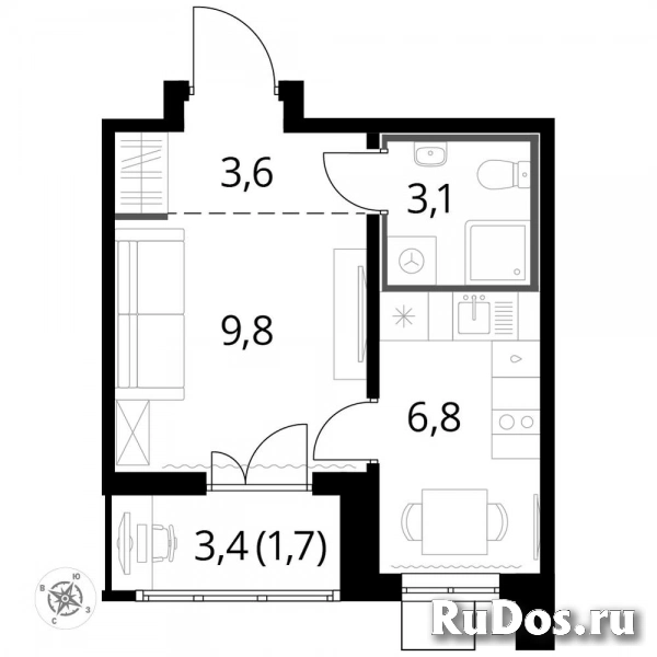 Продам 1 комнатную квартиру 24.7 м2 фотка