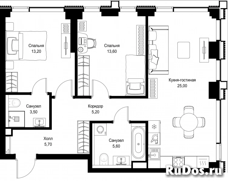 Продам 2 комнатную квартиру 71.8 м2 фотка