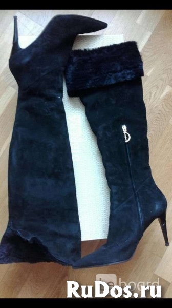 Ботфорты сапоги новые dibrera италия 39 размер черные замша зима изображение 4