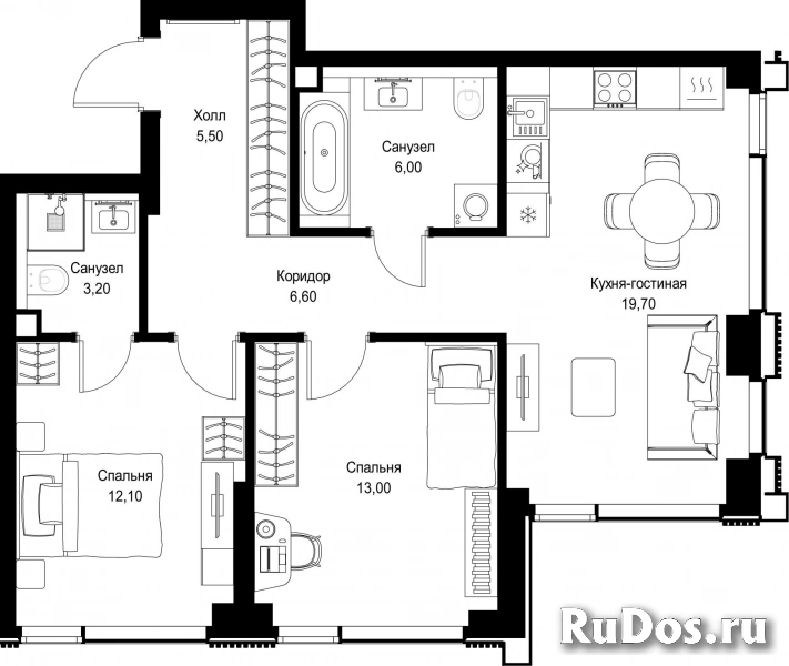 Продам 2 комнатную квартиру 66.1 м2 фотка